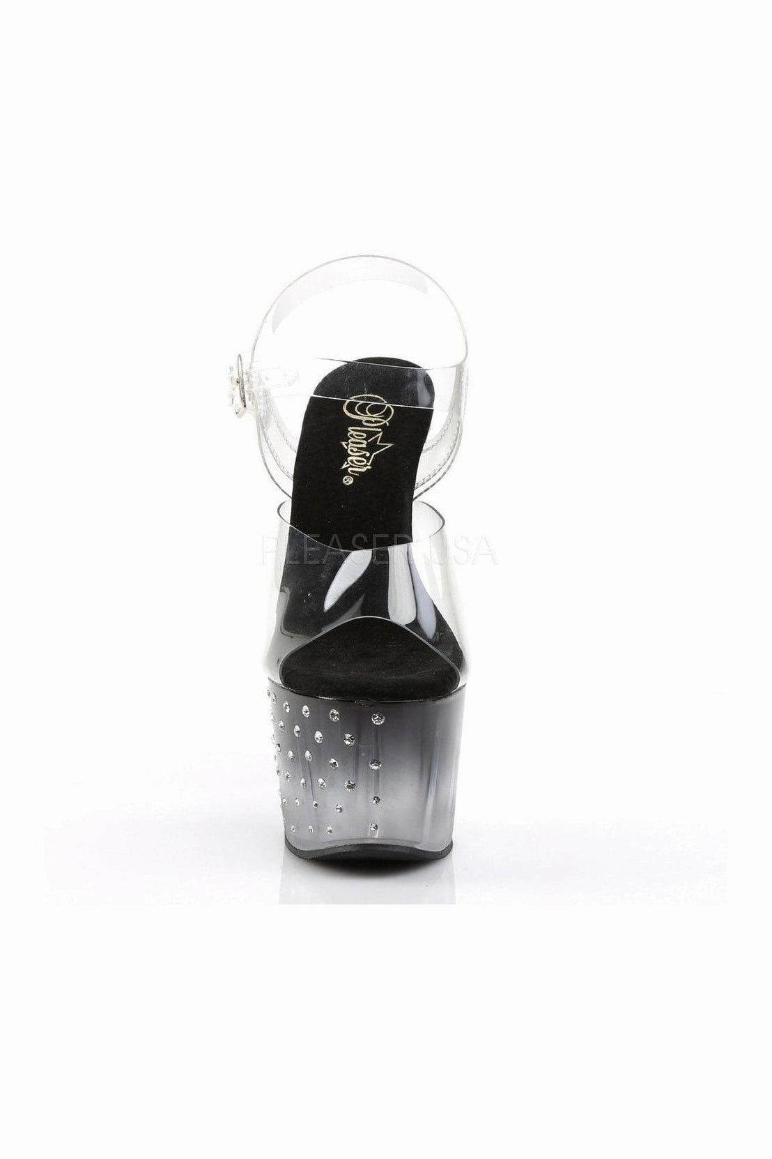 STARDUST-708T Platform Sandal  | Black Vinyl