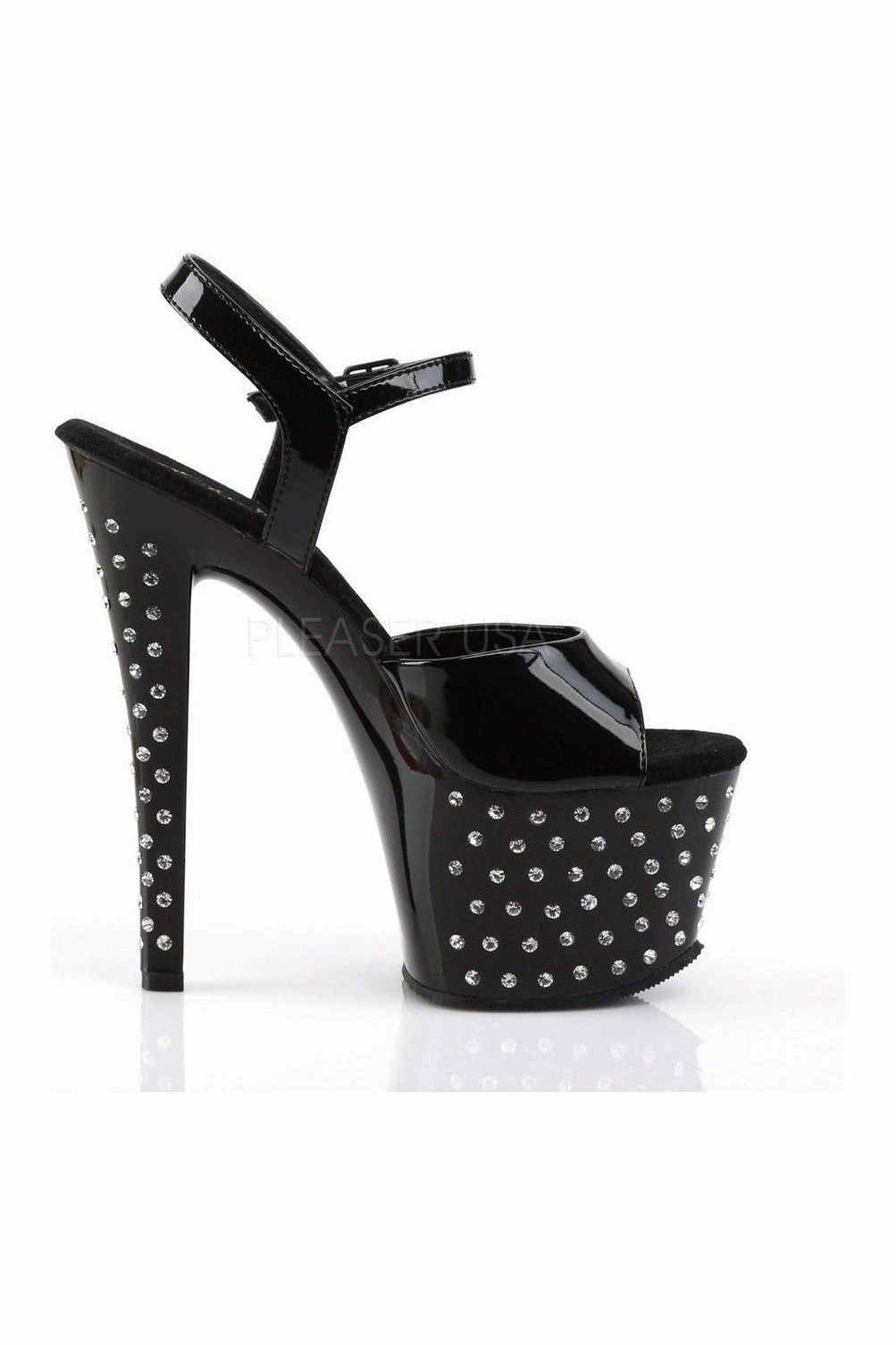 STARDUST-709 Platform Sandal  | Black Patent
