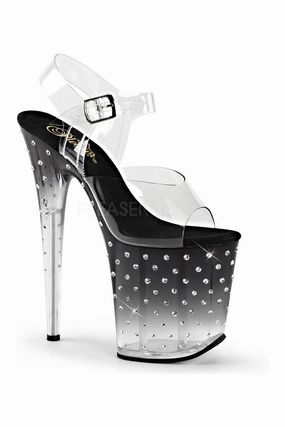 STARDUST-808T Platform Sandal  | Black Vinyl