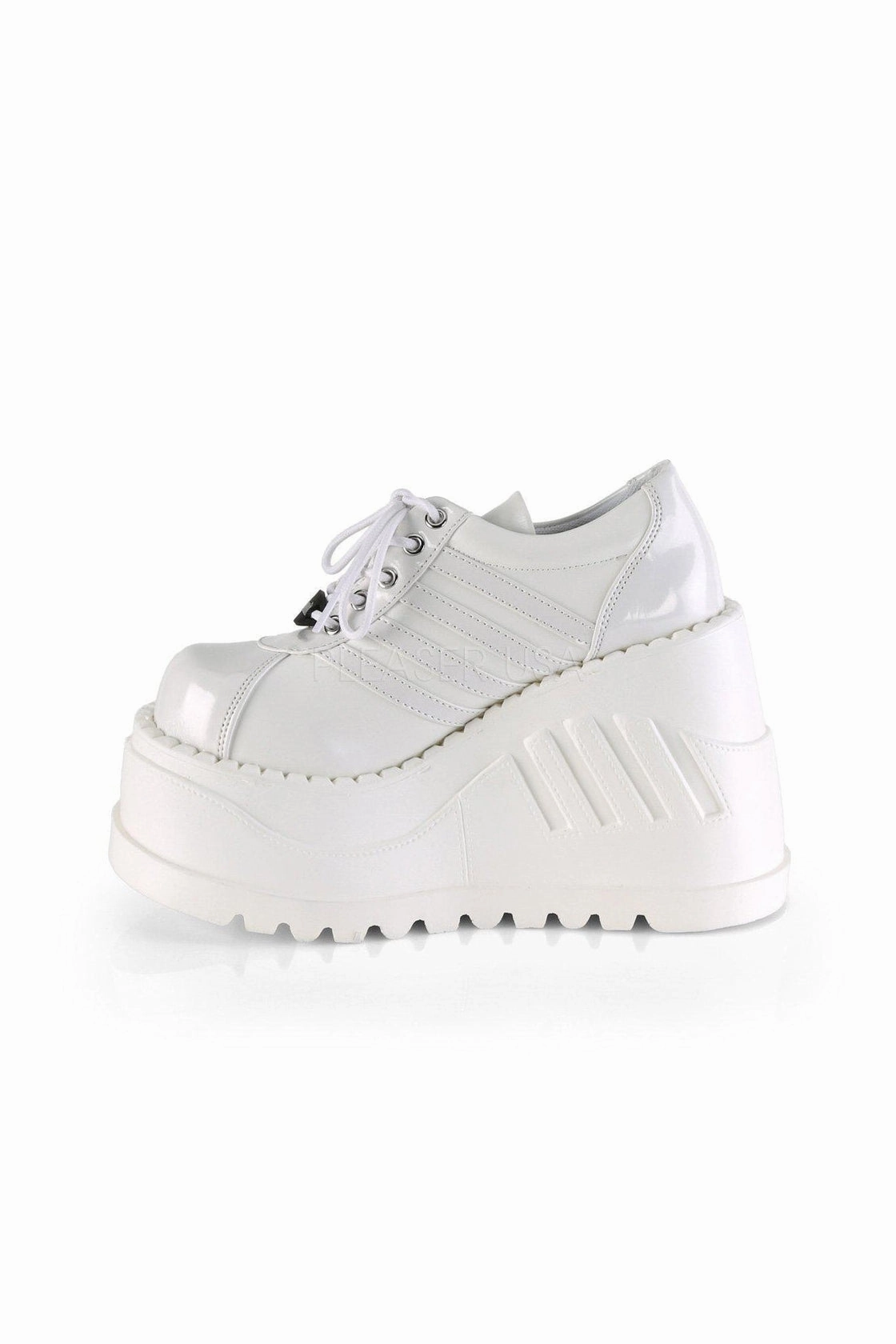 STOMP-08 Demonia Wedge | White Patent