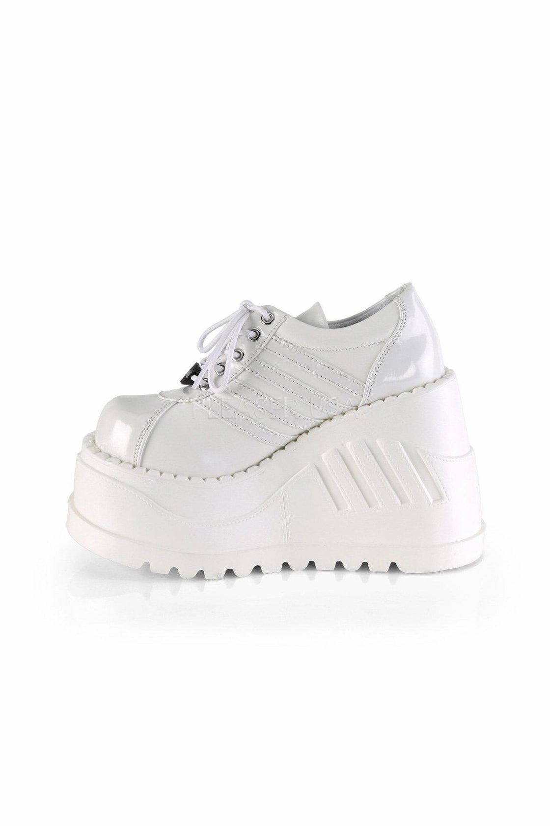 STOMP-08 Demonia Wedge | White Patent