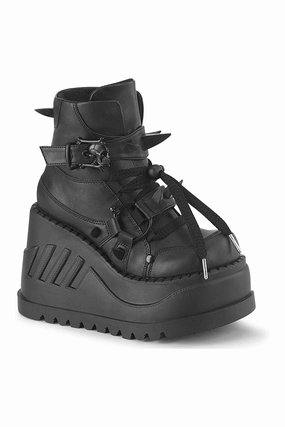 STOMP-60 Black Vegan Leather Ankle Boot