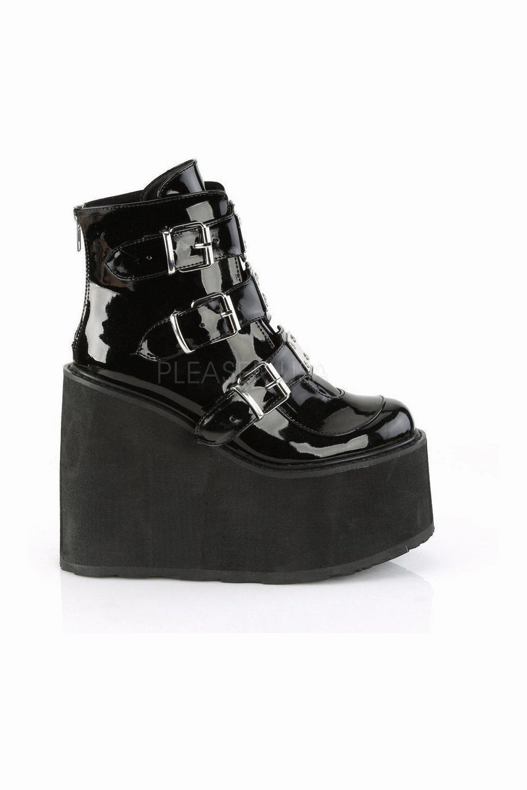 SWING-105 Demonia Platform Pump | Black Patent