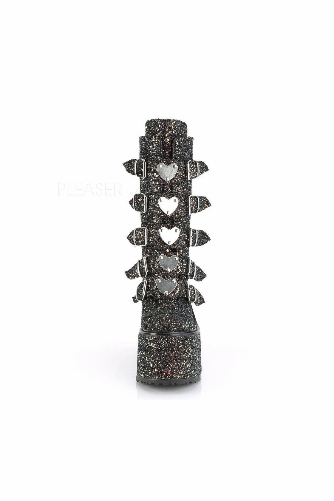 SWING-230G Demonia Knee Boot | Black Glitter