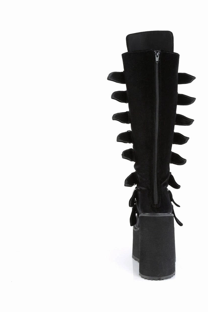 SWING-815 Black Vegan Suede Knee Boot