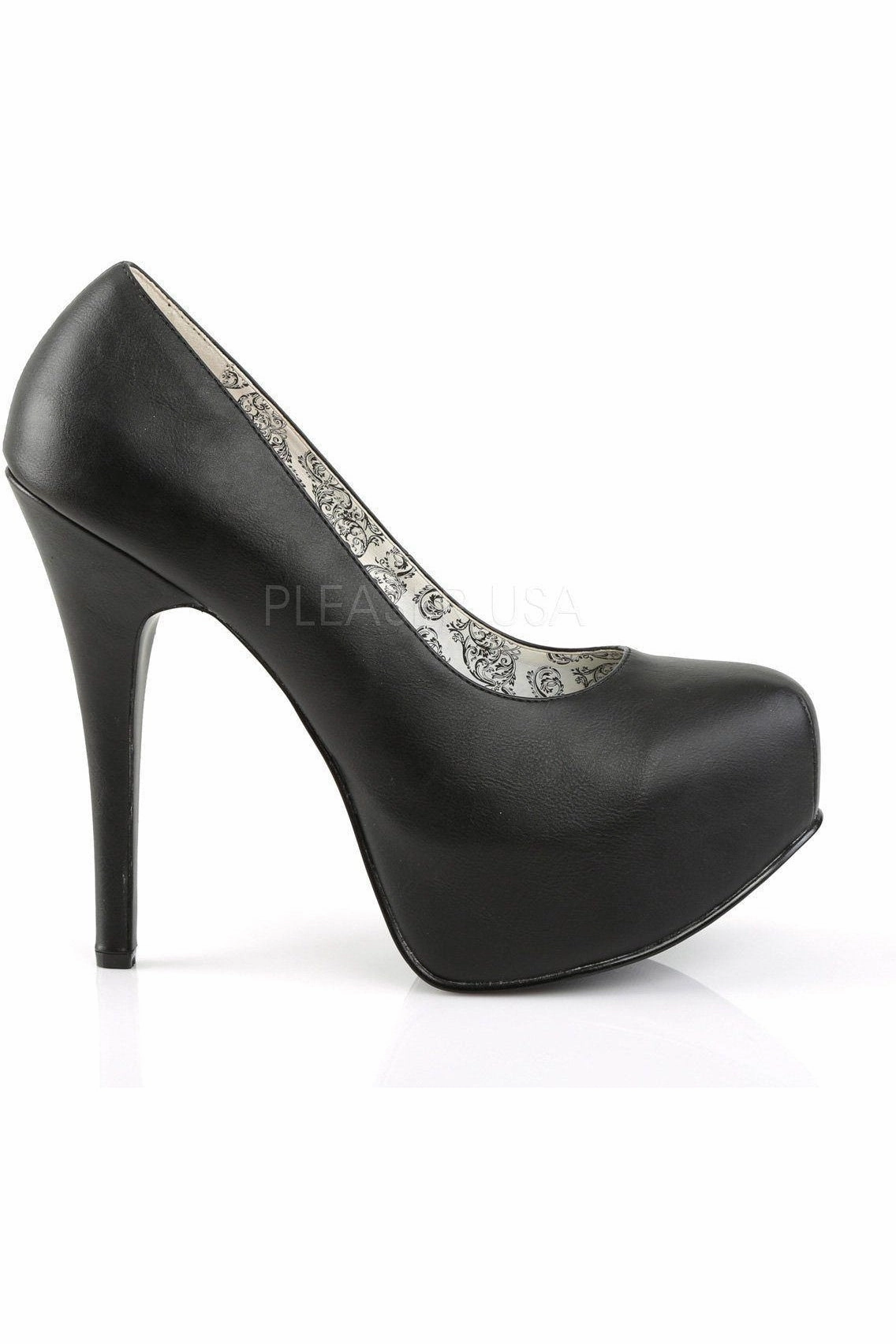 TEEZE-06W Pump  | Black Faux Leather