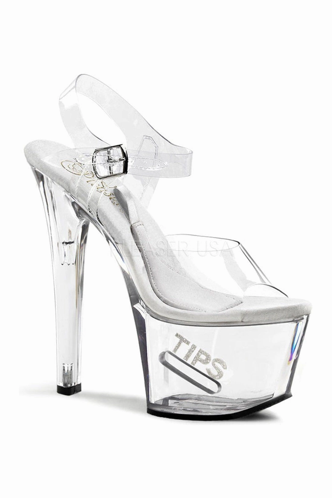 TIPJAR-708-5 Platform Sandal  | Clear Vinyl