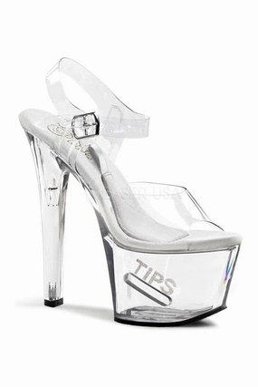 TIPJAR-708-5 Platform Sandal  | Clear Vinyl