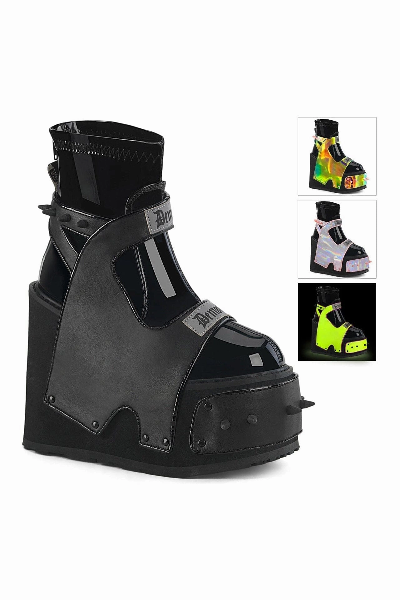 TRANSFORMER-808 Black Vegan Leather Cyber Shoe