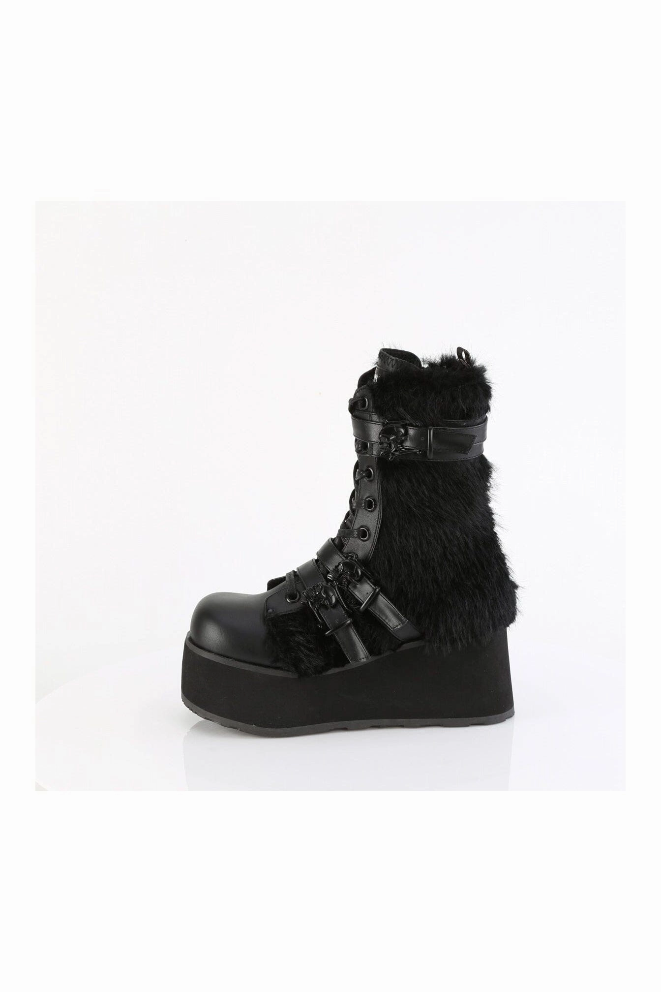 TRASHVILLE-218 Black Vegan Leather Knee boot