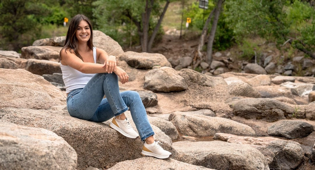 Tsavo 2.0 Women's Recycled PET Sneakers | White & Gold