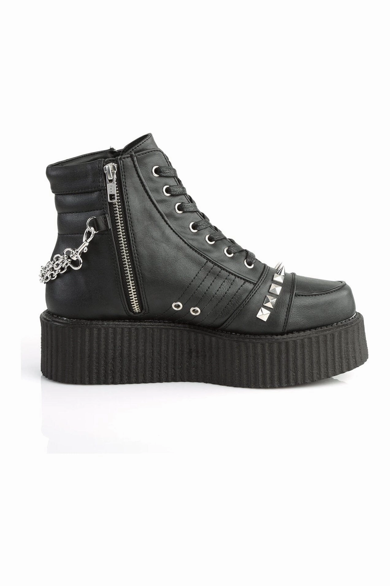 V-CREEPER-565 Black Vegan Leather Creeper