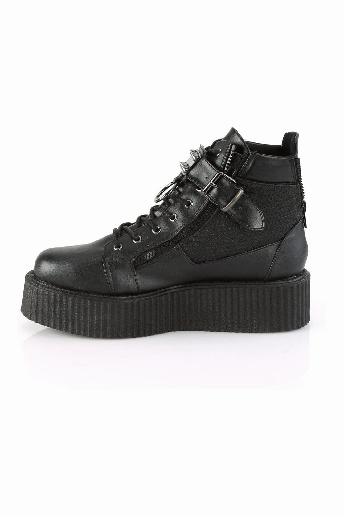 V-CREEPER-566 Black Vegan Leather Creeper