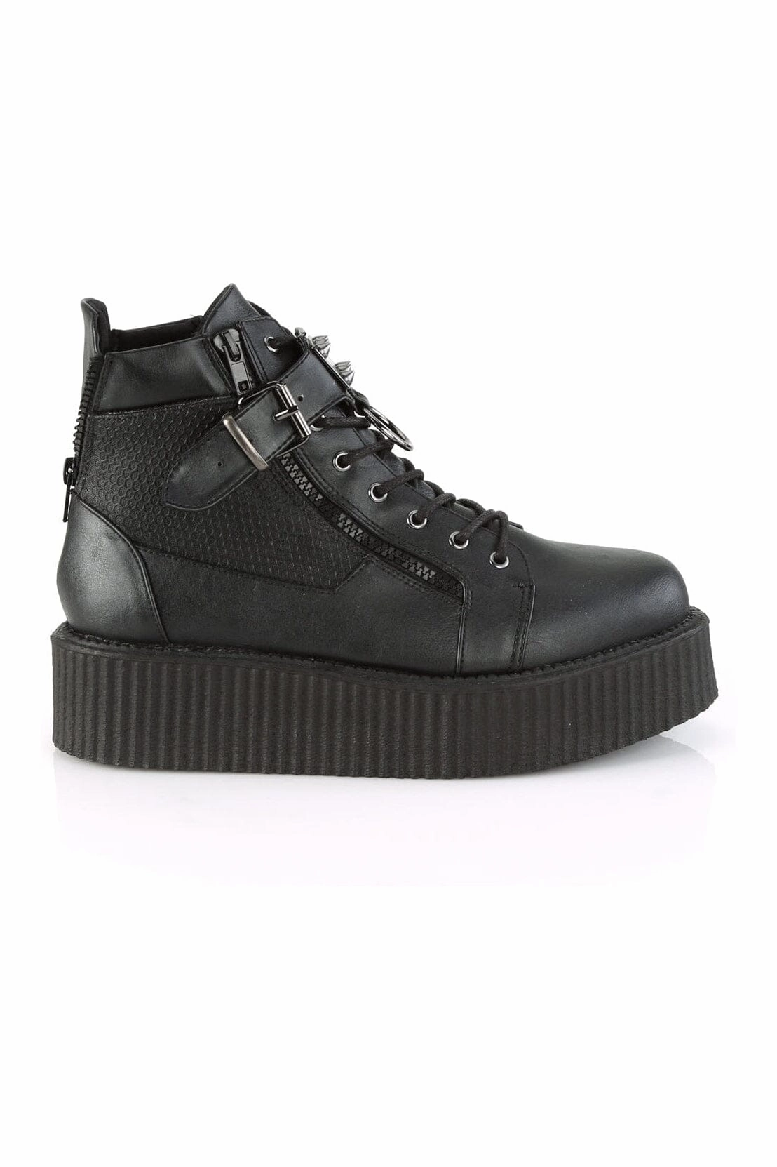 V-CREEPER-566 Black Vegan Leather Creeper