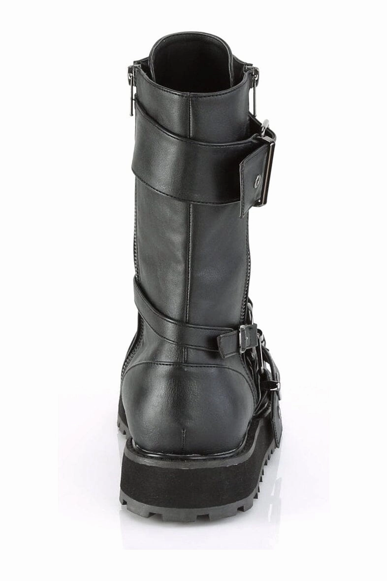 VALOR-220 Black Vegan Leather Knee Boot