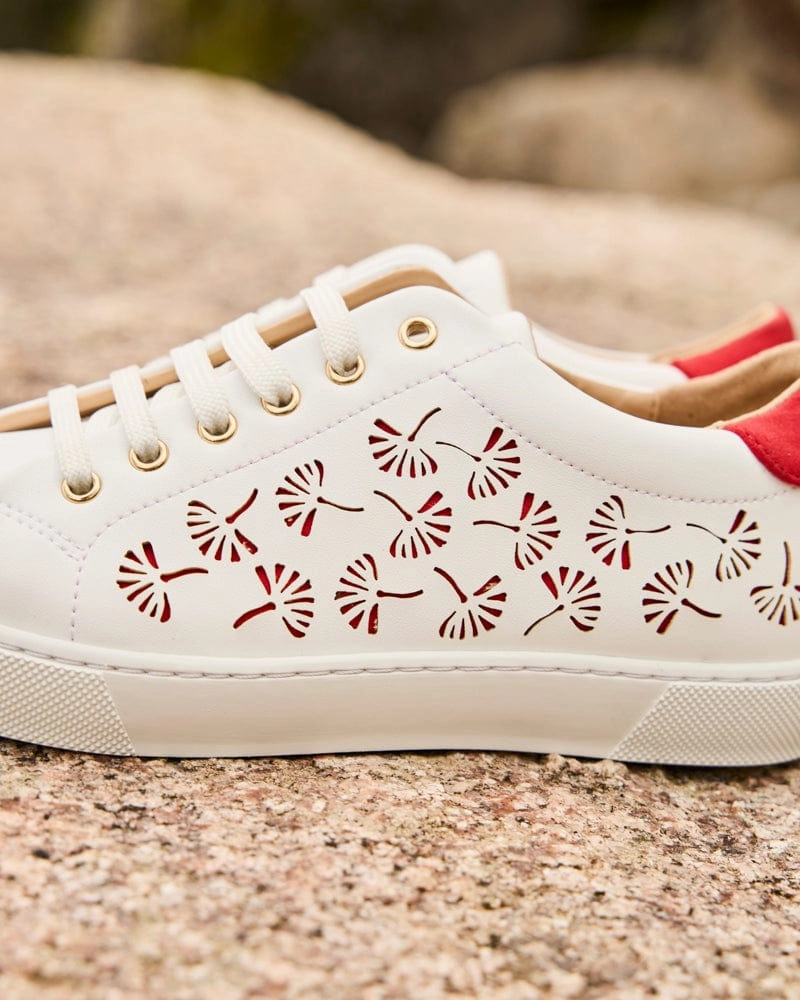 Virevolte Recycled Grain Leather Vegan Sneakers | Ginko Coral