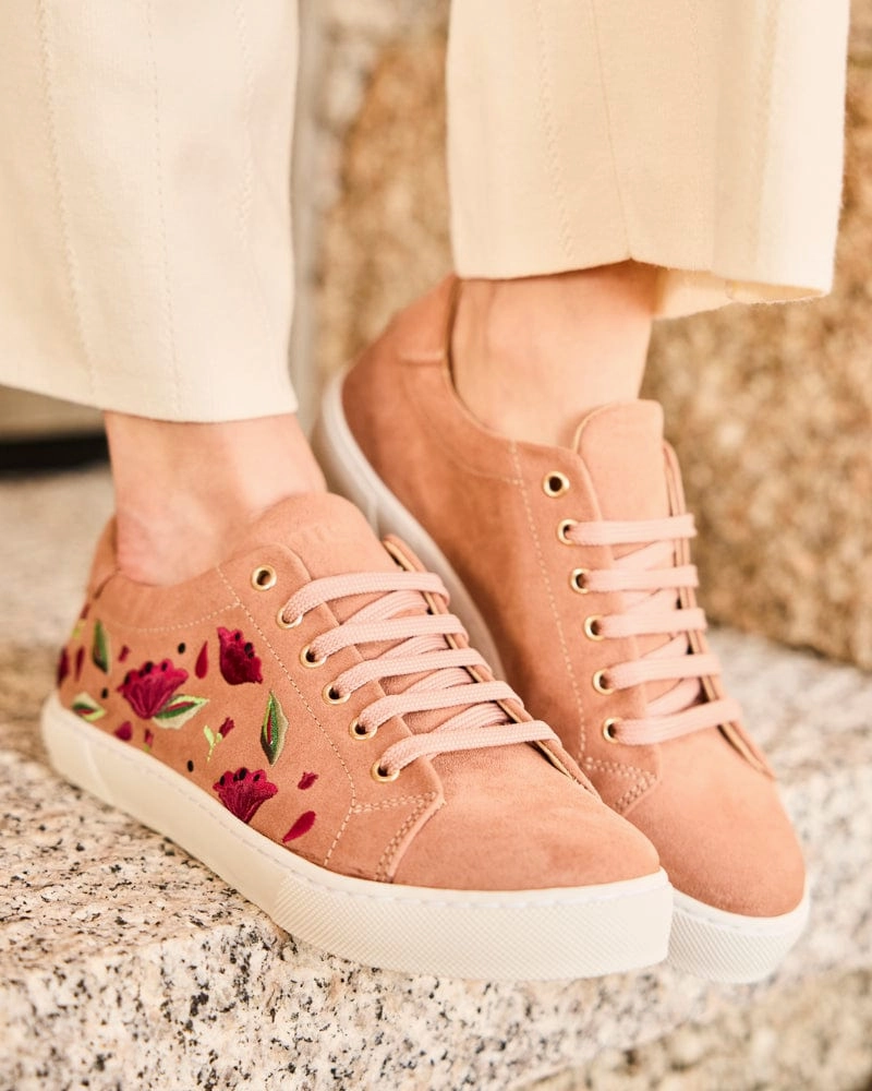 Virevolte Recycled Grain Leather Vegan Sneakers | Poppies