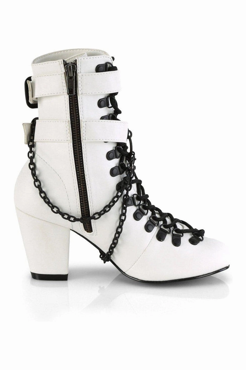 VIVIKA-128 Ankle Boot | White Faux Leather