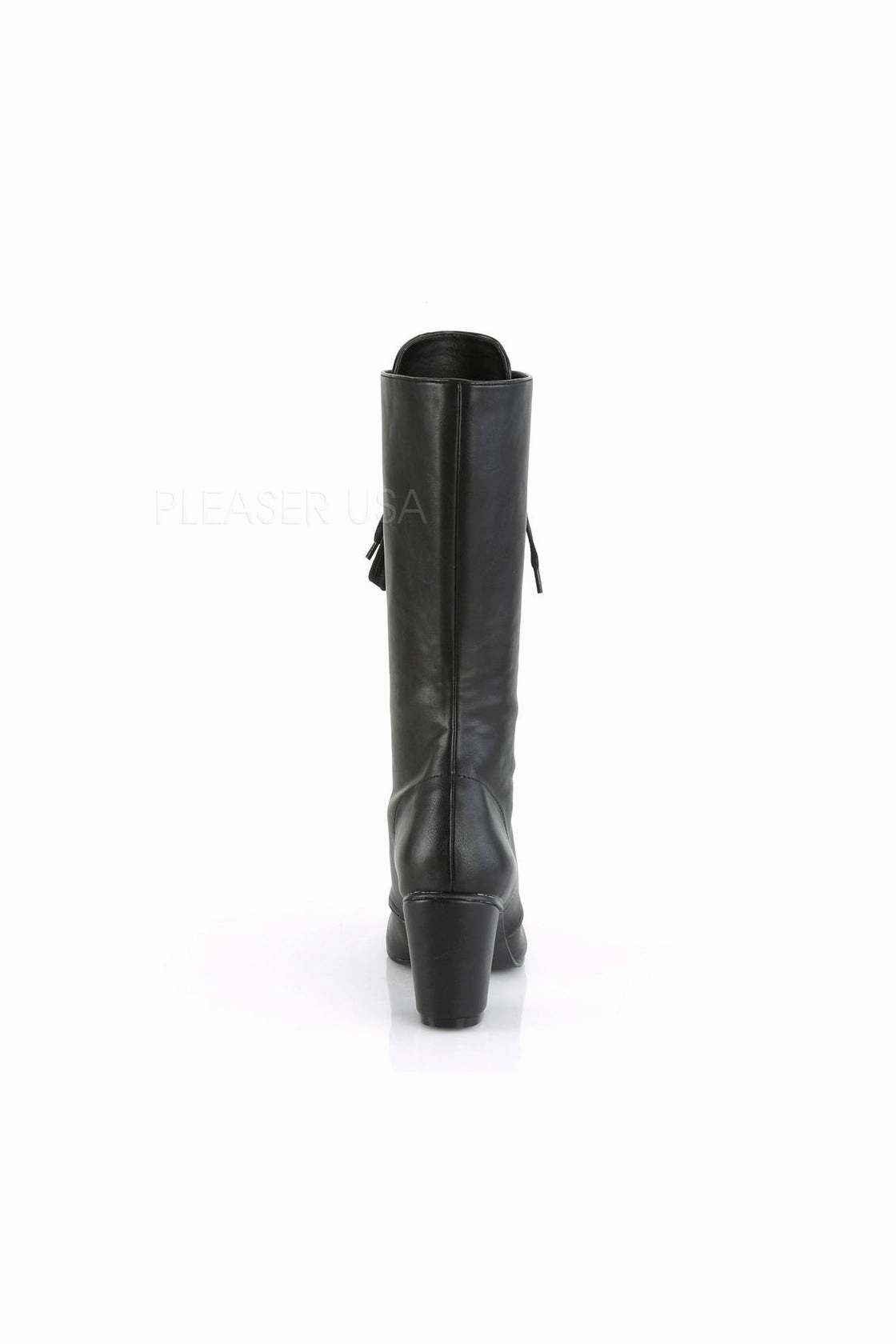 VIVIKA-205 Demonia Knee Boot | Black Faux Leather