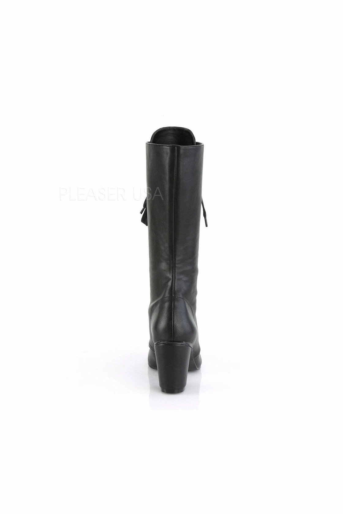 VIVIKA-205 Demonia Knee Boot | Black Faux Leather