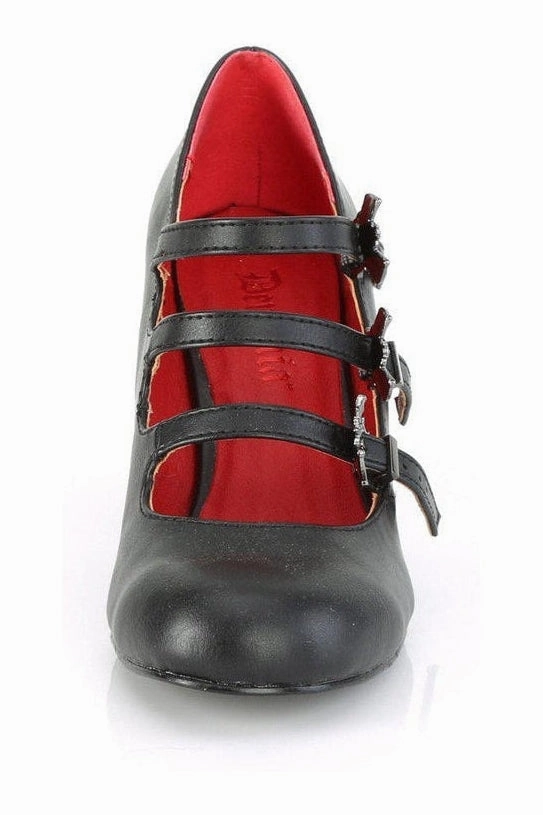 VIVIKA-38 Mary Jane | Black Faux Leather