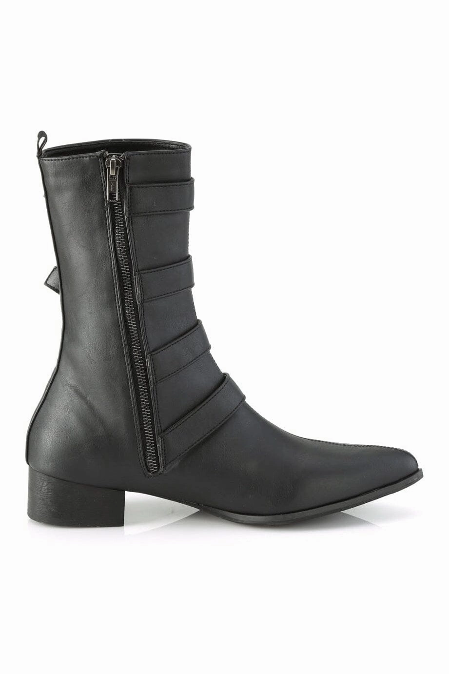 WARLOCK-110-C Black Vegan Leather Knee Boot