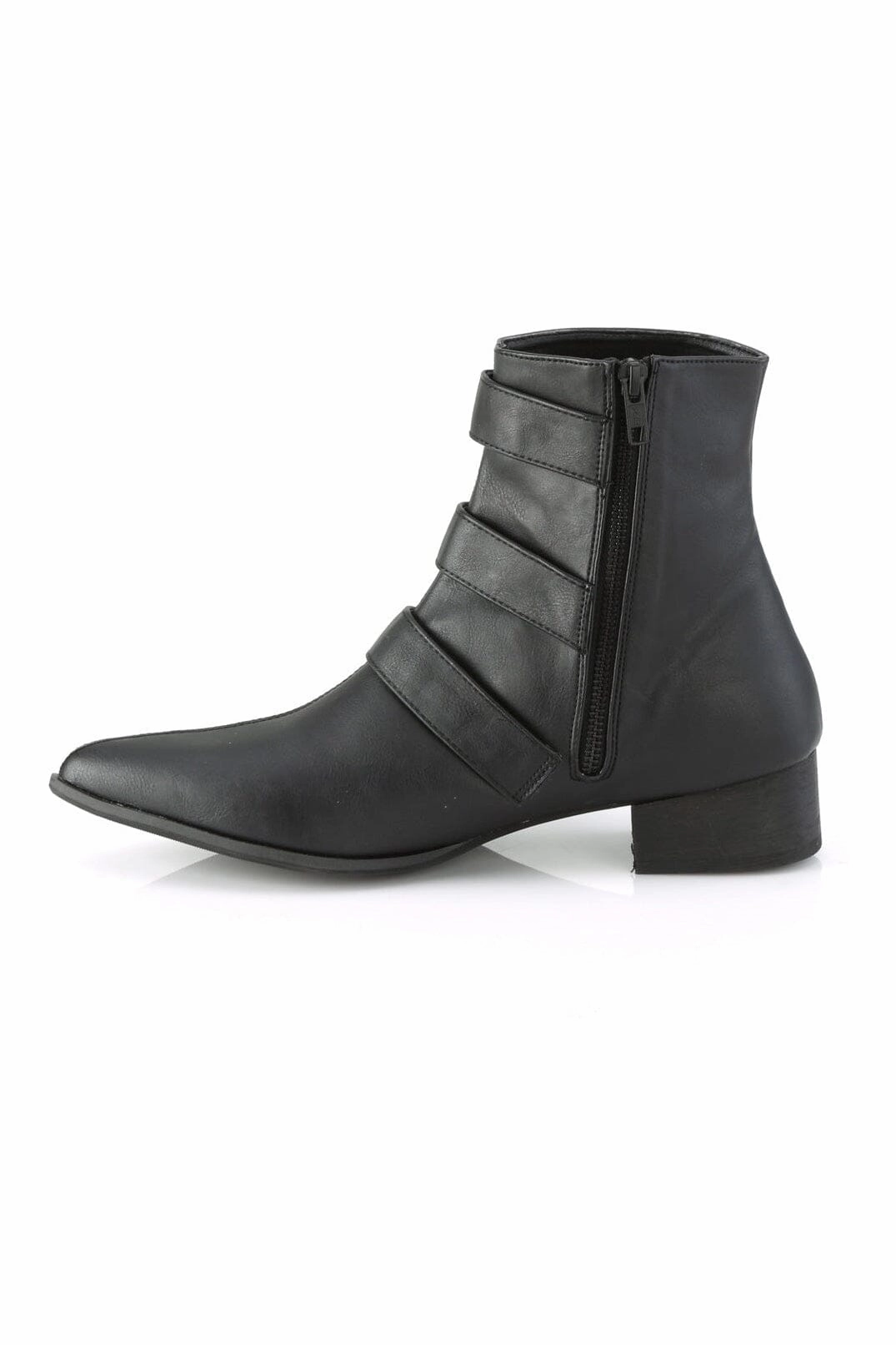 WARLOCK-50-C Black Vegan Leather Ankle Boot