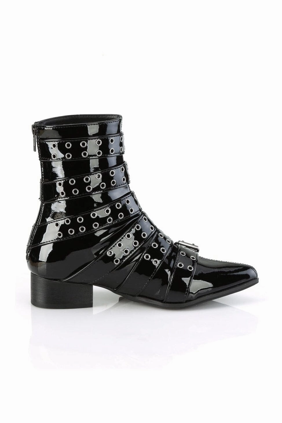 WARLOCK-70 Black Patent Knee Boot