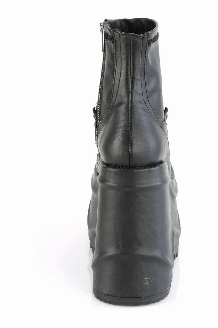WAVE-110 Ankle Boot | Black Faux Leather