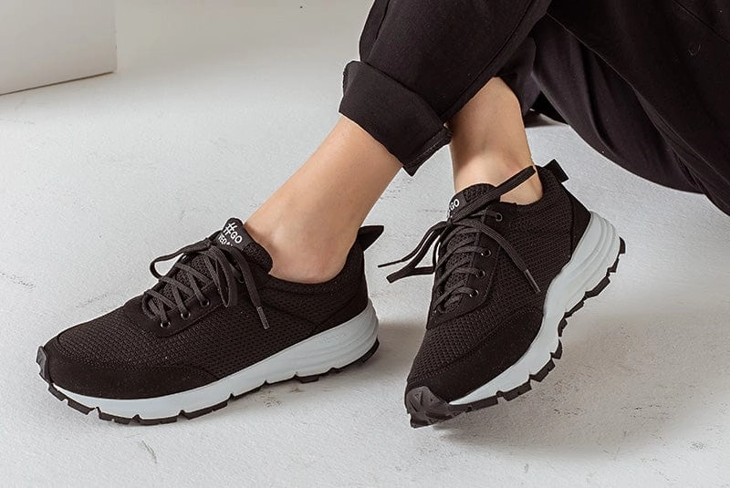 Wave Unisex Vegan Suede Sneakers | Black