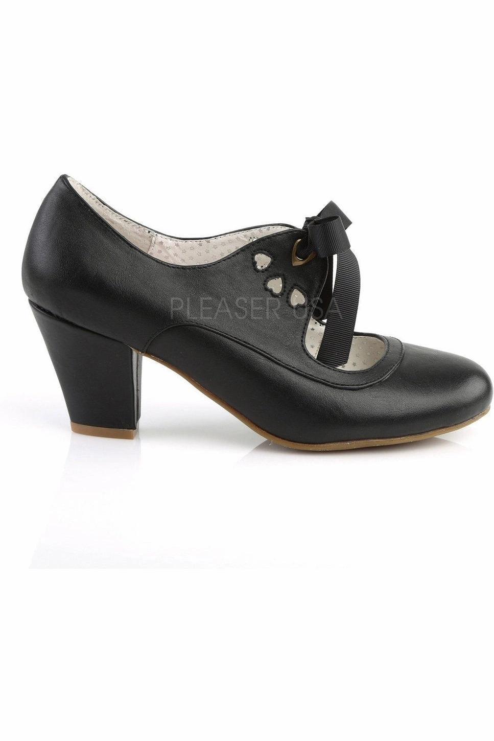 WIGGLE-32 Pump | Black Faux Leather
