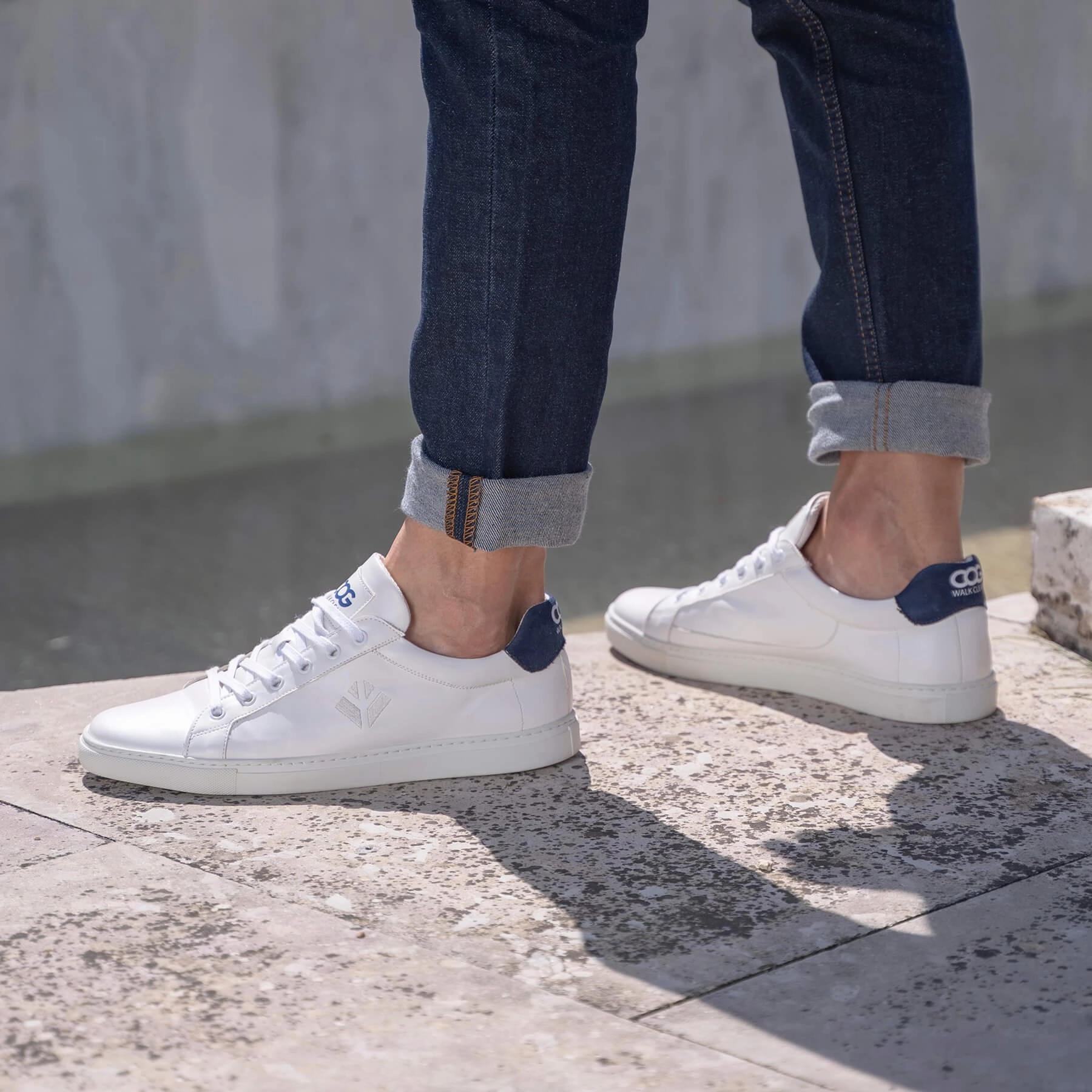 Winton Unisex Vegan Sneakers | White & Blue
