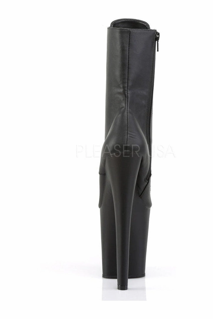 XTREME-1020 Platform Boot  | Black Faux Leather