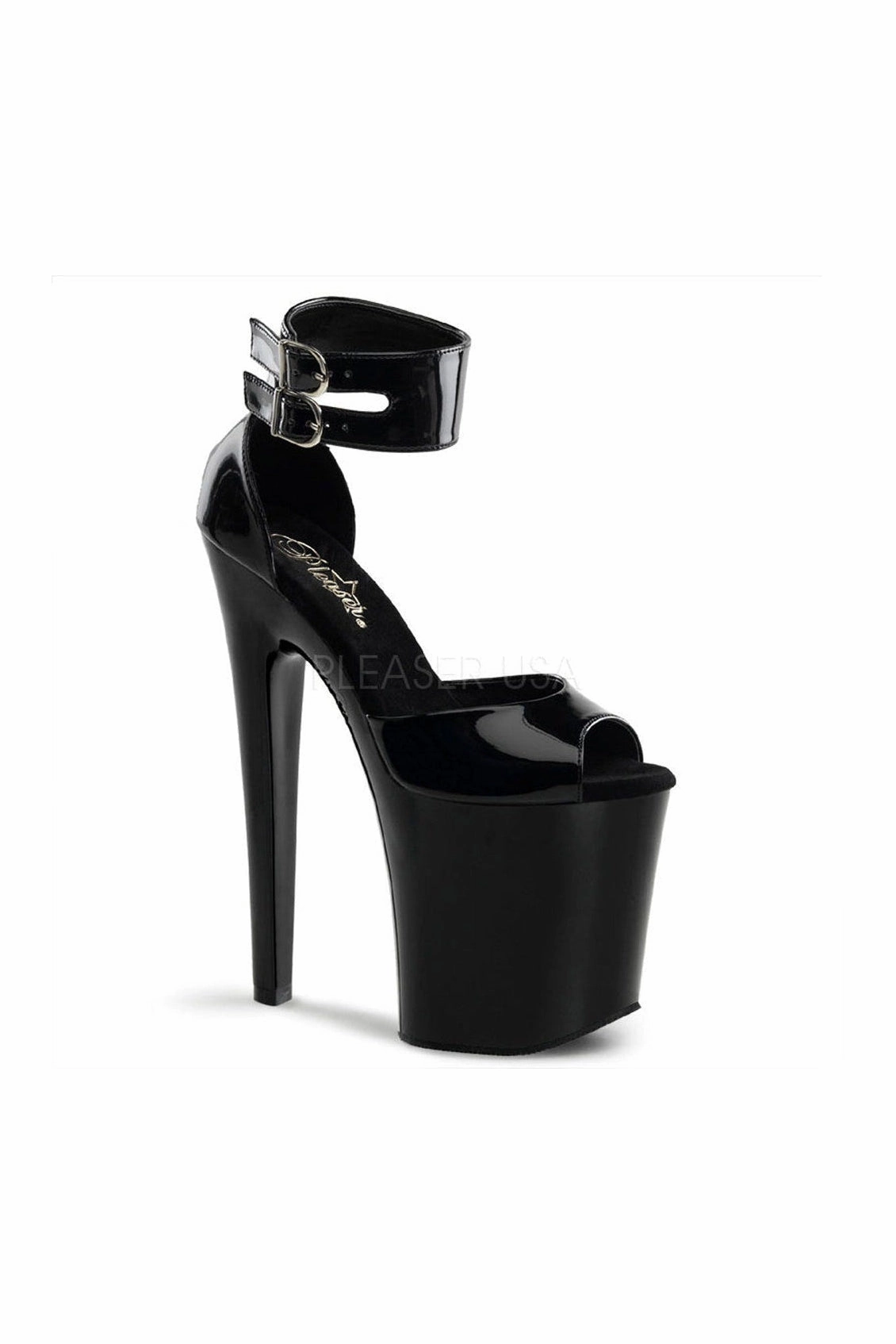 XTREME-875 Platform Sandal  | Black Patent